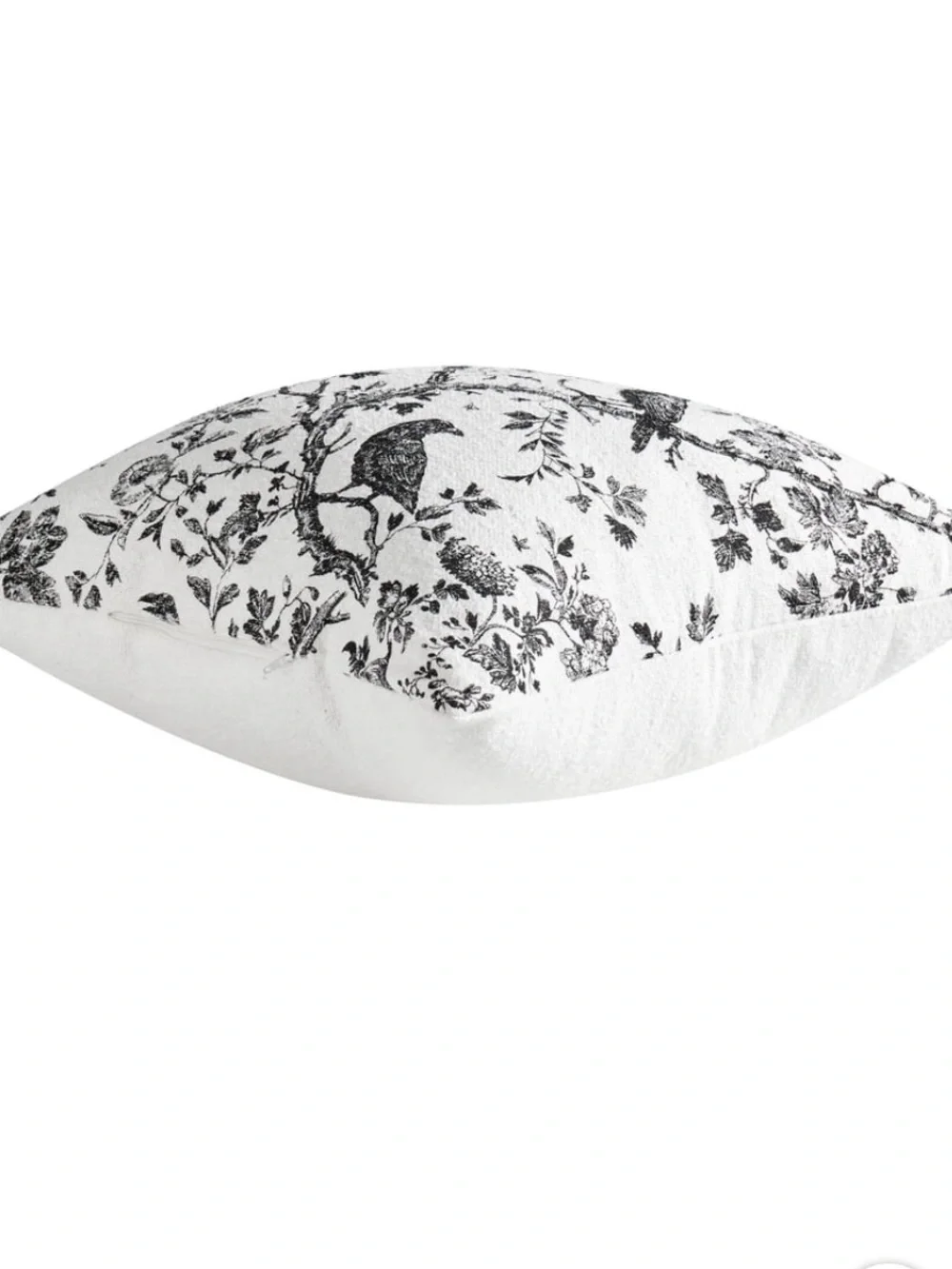 My Texas House Halloween Raven Toile Decorative Pillow, Ivory and Black, 20